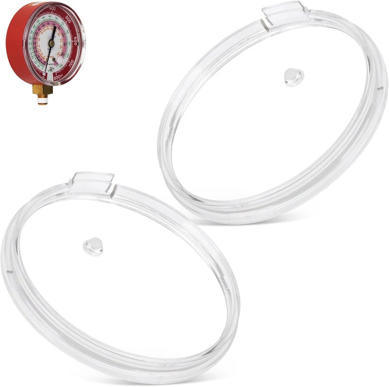 KitchenKipper 2 Pack 49100 80 mm Replacement Crystal Gauge Lens for Brute II Manifolds, Compatible with Ye-llow Jacket (Red or Blue) - Image 1